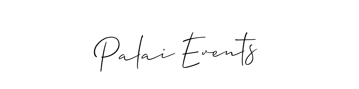 Similarly Allison_Script is the best handwritten signature design. Signature creator online .You can use it as an online autograph creator for name Palai Events. Palai Events signature style 2 images and pictures png