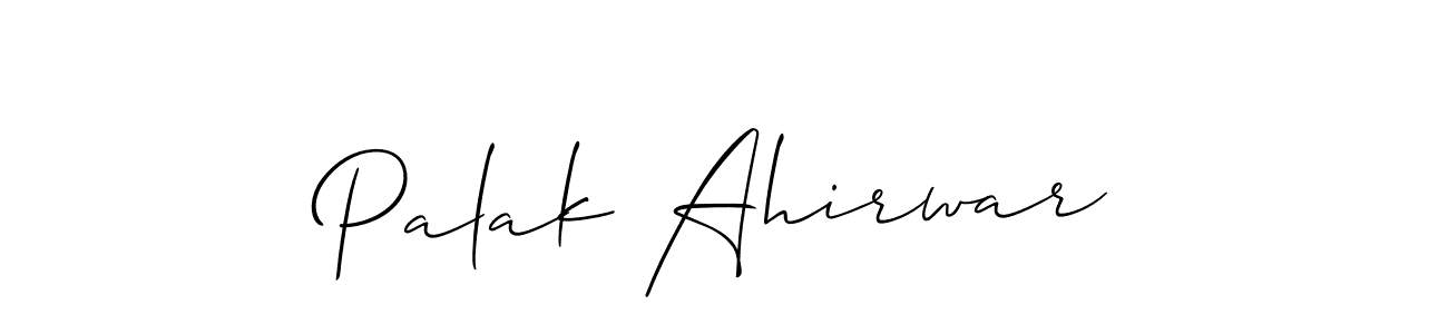 Create a beautiful signature design for name Palak Ahirwar. With this signature (Allison_Script) fonts, you can make a handwritten signature for free. Palak Ahirwar signature style 2 images and pictures png