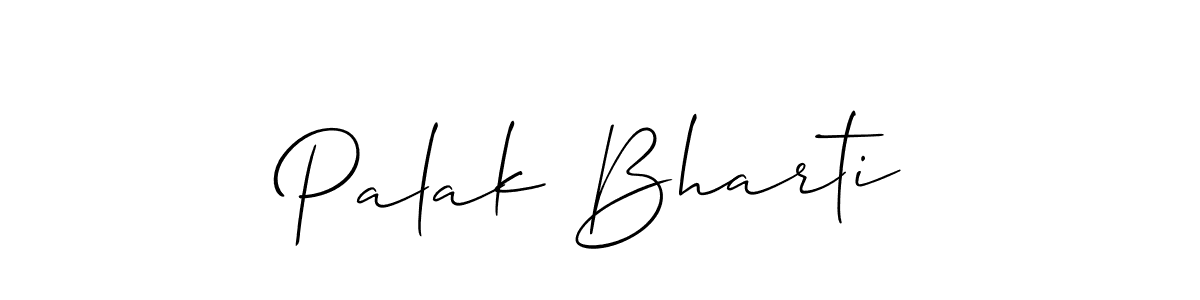 Allison_Script is a professional signature style that is perfect for those who want to add a touch of class to their signature. It is also a great choice for those who want to make their signature more unique. Get Palak Bharti name to fancy signature for free. Palak Bharti signature style 2 images and pictures png