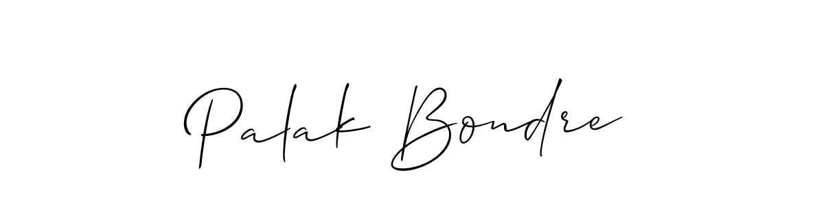 Use a signature maker to create a handwritten signature online. With this signature software, you can design (Allison_Script) your own signature for name Palak Bondre. Palak Bondre signature style 2 images and pictures png