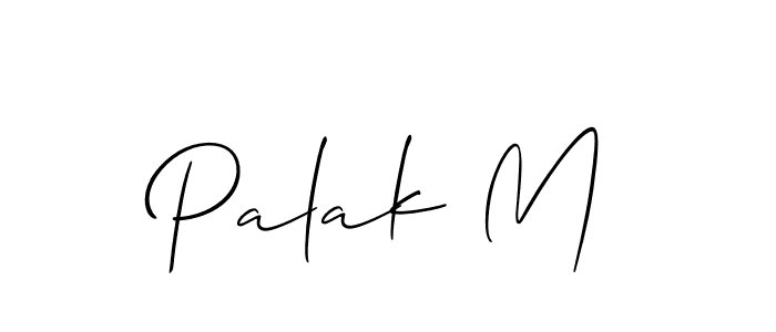 How to make Palak M signature? Allison_Script is a professional autograph style. Create handwritten signature for Palak M name. Palak M signature style 2 images and pictures png