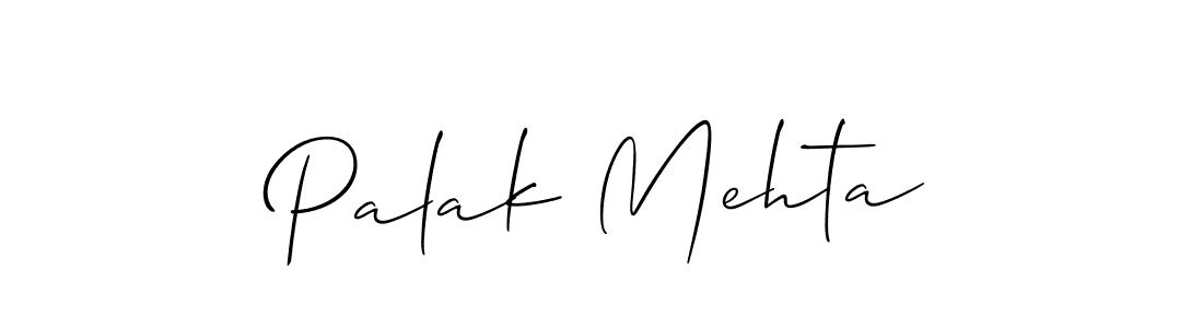 Make a beautiful signature design for name Palak Mehta. With this signature (Allison_Script) style, you can create a handwritten signature for free. Palak Mehta signature style 2 images and pictures png