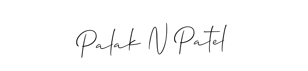 Create a beautiful signature design for name Palak N Patel. With this signature (Allison_Script) fonts, you can make a handwritten signature for free. Palak N Patel signature style 2 images and pictures png