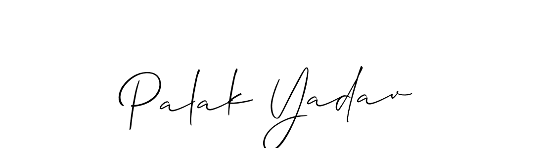 Make a beautiful signature design for name Palak Yadav. With this signature (Allison_Script) style, you can create a handwritten signature for free. Palak Yadav signature style 2 images and pictures png