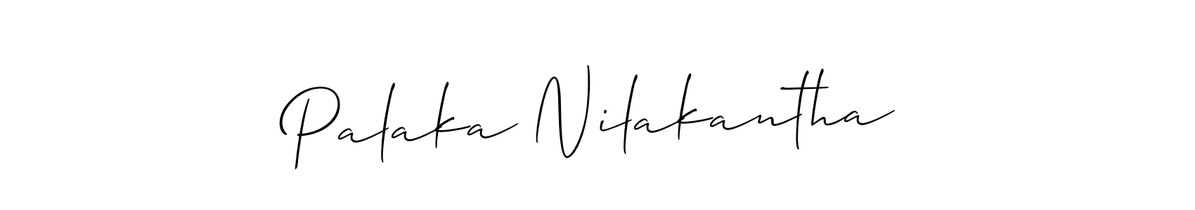 Use a signature maker to create a handwritten signature online. With this signature software, you can design (Allison_Script) your own signature for name Palaka Nilakantha. Palaka Nilakantha signature style 2 images and pictures png