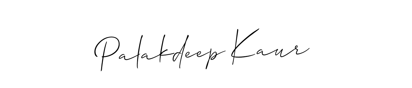 How to make Palakdeep Kaur signature? Allison_Script is a professional autograph style. Create handwritten signature for Palakdeep Kaur name. Palakdeep Kaur signature style 2 images and pictures png