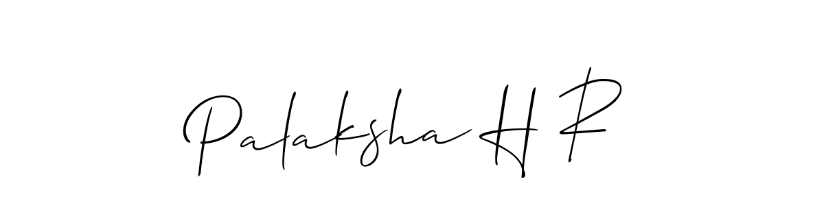 Design your own signature with our free online signature maker. With this signature software, you can create a handwritten (Allison_Script) signature for name Palaksha H R. Palaksha H R signature style 2 images and pictures png