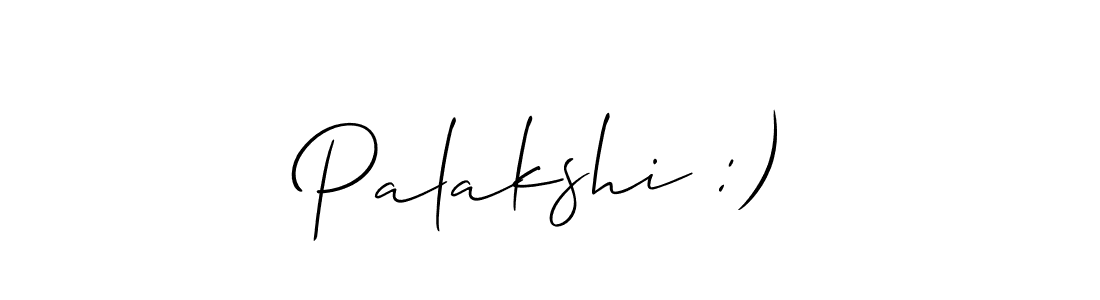 The best way (Allison_Script) to make a short signature is to pick only two or three words in your name. The name Palakshi :) include a total of six letters. For converting this name. Palakshi :) signature style 2 images and pictures png