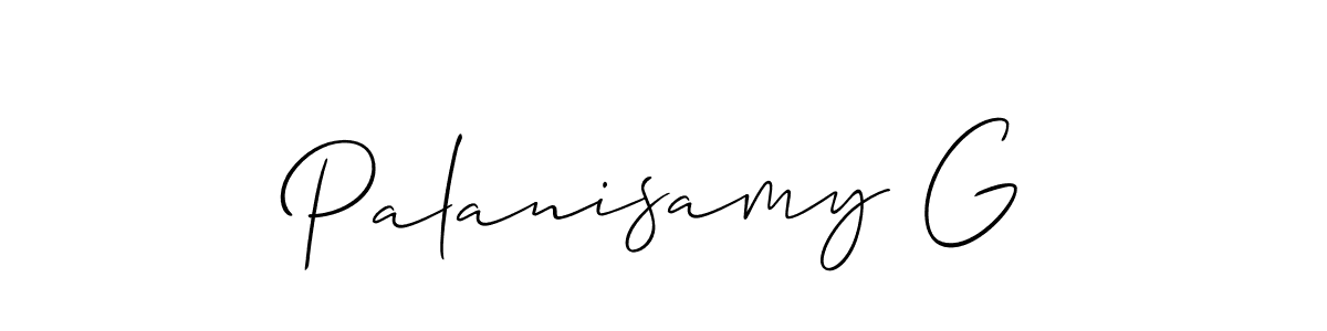 You should practise on your own different ways (Allison_Script) to write your name (Palanisamy G) in signature. don't let someone else do it for you. Palanisamy G signature style 2 images and pictures png