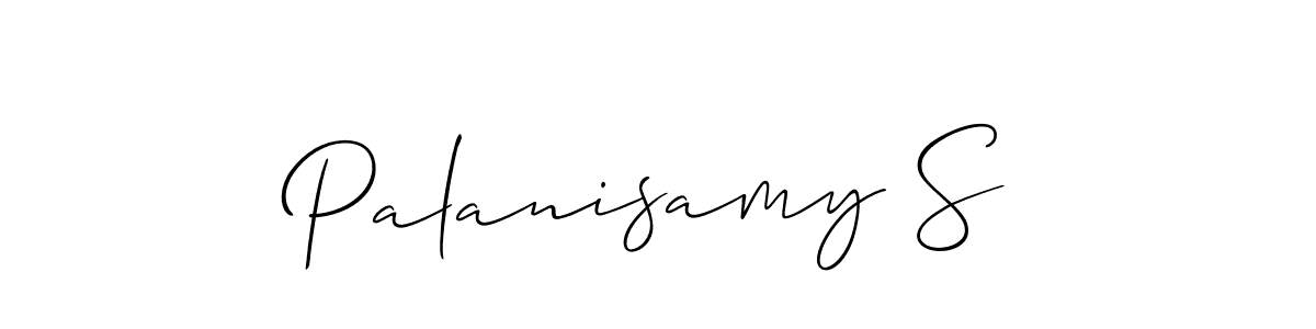 The best way (Allison_Script) to make a short signature is to pick only two or three words in your name. The name Palanisamy S include a total of six letters. For converting this name. Palanisamy S signature style 2 images and pictures png