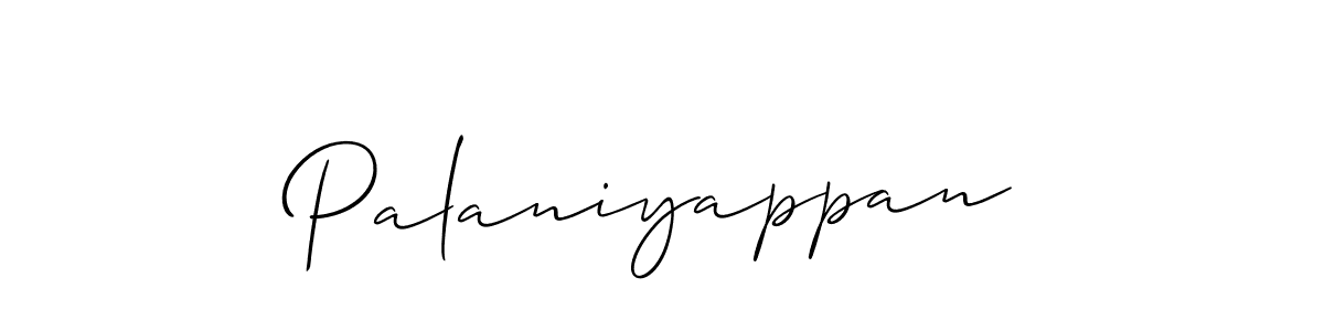 Design your own signature with our free online signature maker. With this signature software, you can create a handwritten (Allison_Script) signature for name Palaniyappan. Palaniyappan signature style 2 images and pictures png