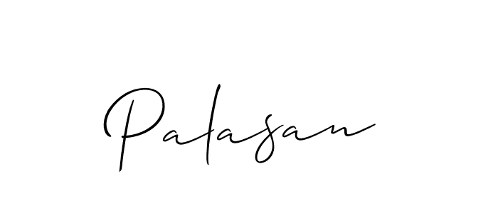 Design your own signature with our free online signature maker. With this signature software, you can create a handwritten (Allison_Script) signature for name Palasan. Palasan signature style 2 images and pictures png