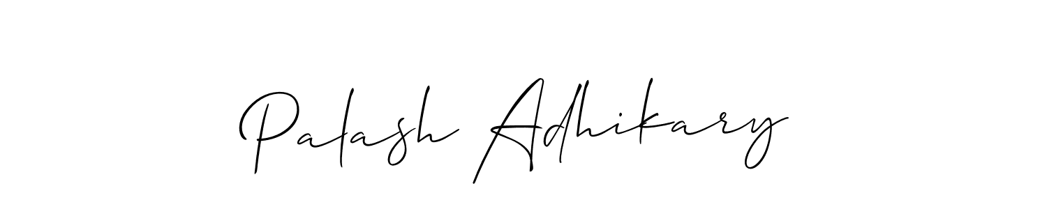 Also we have Palash Adhikary name is the best signature style. Create professional handwritten signature collection using Allison_Script autograph style. Palash Adhikary signature style 2 images and pictures png