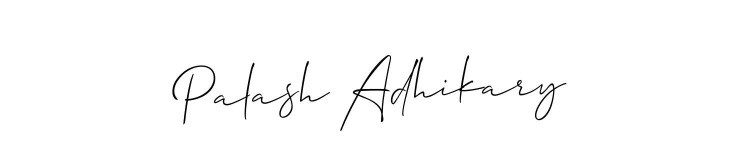 Make a beautiful signature design for name Palash Adhikary. With this signature (Allison_Script) style, you can create a handwritten signature for free. Palash Adhikary signature style 2 images and pictures png