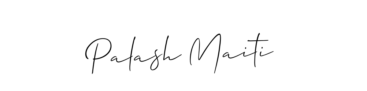 Use a signature maker to create a handwritten signature online. With this signature software, you can design (Allison_Script) your own signature for name Palash Maiti. Palash Maiti signature style 2 images and pictures png