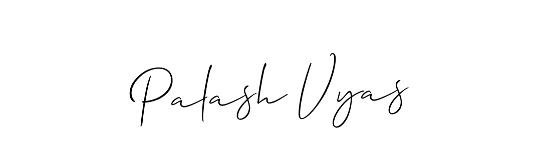 The best way (Allison_Script) to make a short signature is to pick only two or three words in your name. The name Palash Vyas include a total of six letters. For converting this name. Palash Vyas signature style 2 images and pictures png