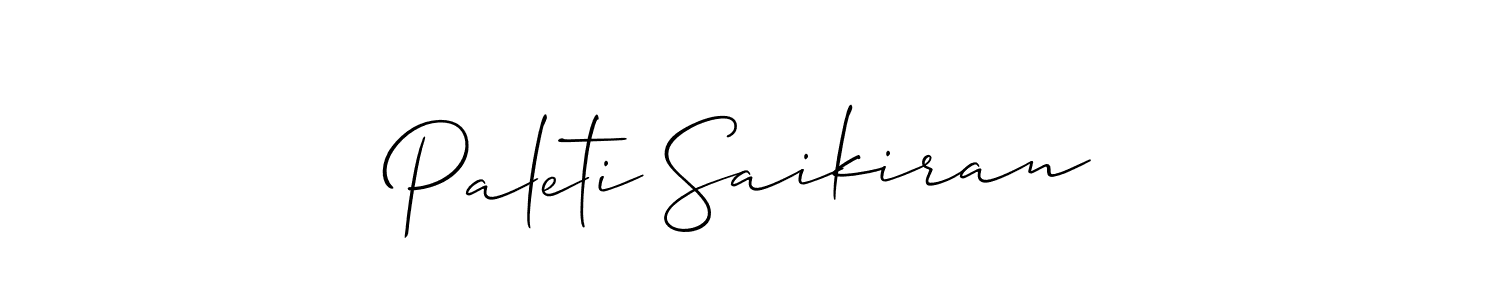 Similarly Allison_Script is the best handwritten signature design. Signature creator online .You can use it as an online autograph creator for name Paleti Saikiran. Paleti Saikiran signature style 2 images and pictures png