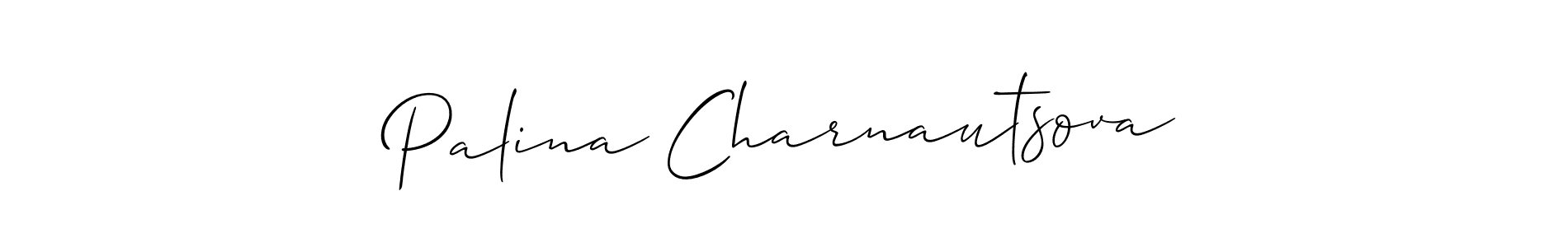 Similarly Allison_Script is the best handwritten signature design. Signature creator online .You can use it as an online autograph creator for name Palina Charnautsova. Palina Charnautsova signature style 2 images and pictures png