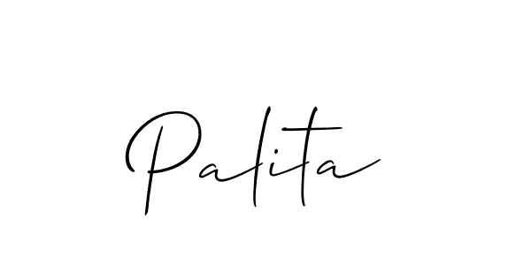 Allison_Script is a professional signature style that is perfect for those who want to add a touch of class to their signature. It is also a great choice for those who want to make their signature more unique. Get Palita name to fancy signature for free. Palita signature style 2 images and pictures png