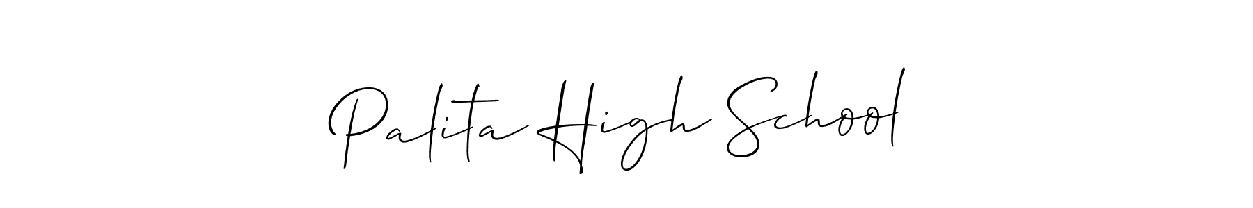 Create a beautiful signature design for name Palita High School. With this signature (Allison_Script) fonts, you can make a handwritten signature for free. Palita High School signature style 2 images and pictures png