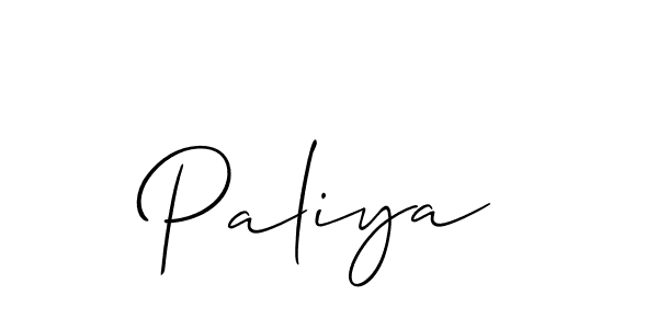 Design your own signature with our free online signature maker. With this signature software, you can create a handwritten (Allison_Script) signature for name Paliya. Paliya signature style 2 images and pictures png