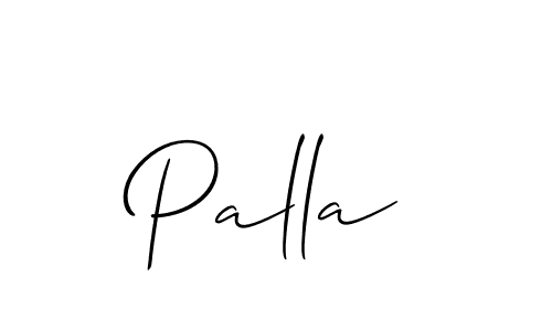 Make a beautiful signature design for name Palla. With this signature (Allison_Script) style, you can create a handwritten signature for free. Palla signature style 2 images and pictures png