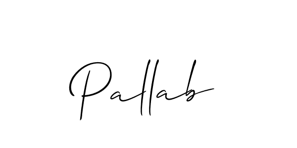 Make a beautiful signature design for name Pallab. With this signature (Allison_Script) style, you can create a handwritten signature for free. Pallab signature style 2 images and pictures png