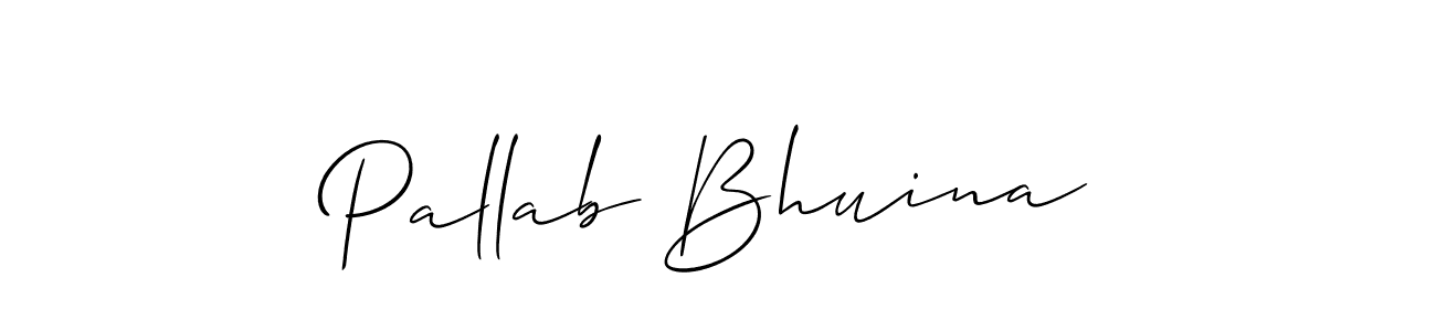 Also we have Pallab Bhuina name is the best signature style. Create professional handwritten signature collection using Allison_Script autograph style. Pallab Bhuina signature style 2 images and pictures png