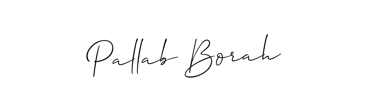 Create a beautiful signature design for name Pallab Borah. With this signature (Allison_Script) fonts, you can make a handwritten signature for free. Pallab Borah signature style 2 images and pictures png