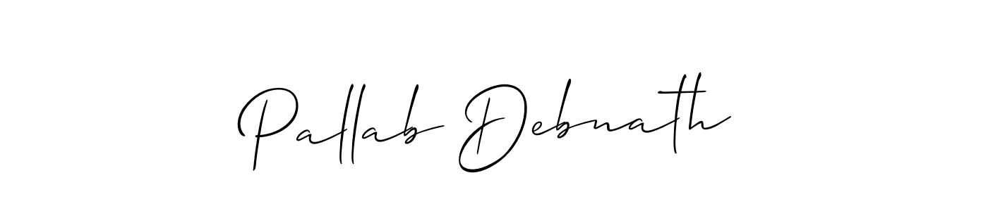 Make a beautiful signature design for name Pallab Debnath. With this signature (Allison_Script) style, you can create a handwritten signature for free. Pallab Debnath signature style 2 images and pictures png