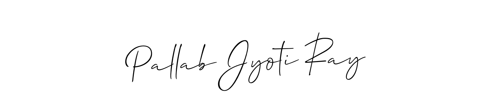 Use a signature maker to create a handwritten signature online. With this signature software, you can design (Allison_Script) your own signature for name Pallab Jyoti Ray. Pallab Jyoti Ray signature style 2 images and pictures png