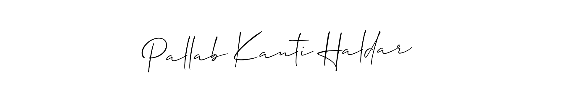 Also we have Pallab Kanti Haldar name is the best signature style. Create professional handwritten signature collection using Allison_Script autograph style. Pallab Kanti Haldar signature style 2 images and pictures png