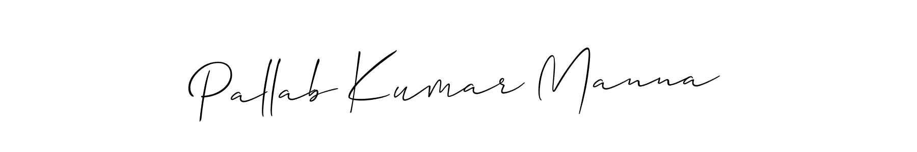 Use a signature maker to create a handwritten signature online. With this signature software, you can design (Allison_Script) your own signature for name Pallab Kumar Manna. Pallab Kumar Manna signature style 2 images and pictures png