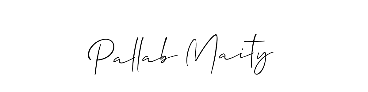 Create a beautiful signature design for name Pallab Maity. With this signature (Allison_Script) fonts, you can make a handwritten signature for free. Pallab Maity signature style 2 images and pictures png
