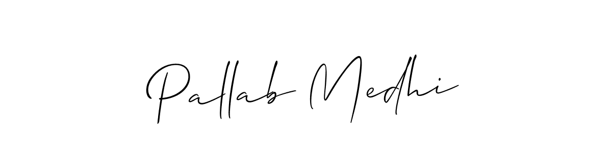 Make a beautiful signature design for name Pallab Medhi. With this signature (Allison_Script) style, you can create a handwritten signature for free. Pallab Medhi signature style 2 images and pictures png