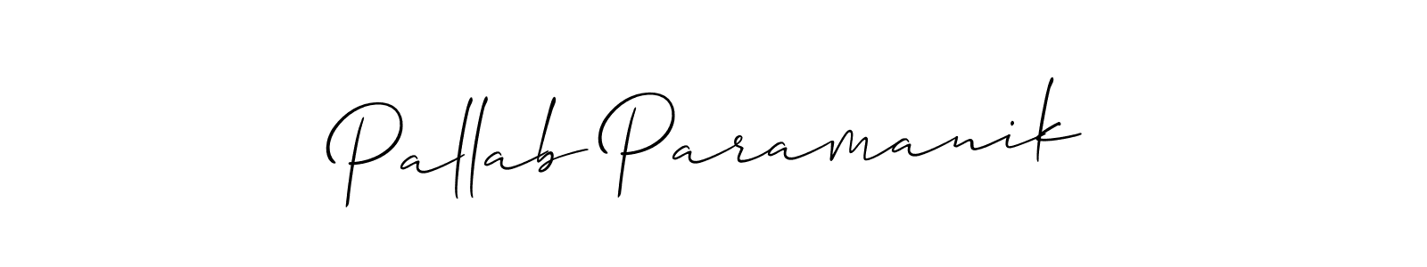 Also we have Pallab Paramanik name is the best signature style. Create professional handwritten signature collection using Allison_Script autograph style. Pallab Paramanik signature style 2 images and pictures png