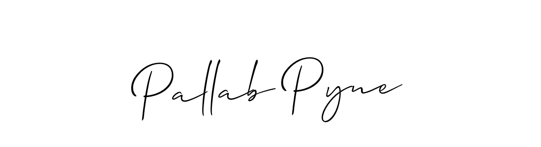 Allison_Script is a professional signature style that is perfect for those who want to add a touch of class to their signature. It is also a great choice for those who want to make their signature more unique. Get Pallab Pyne name to fancy signature for free. Pallab Pyne signature style 2 images and pictures png