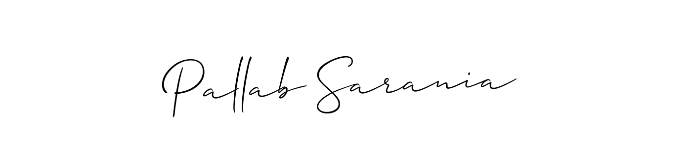 Allison_Script is a professional signature style that is perfect for those who want to add a touch of class to their signature. It is also a great choice for those who want to make their signature more unique. Get Pallab Sarania name to fancy signature for free. Pallab Sarania signature style 2 images and pictures png
