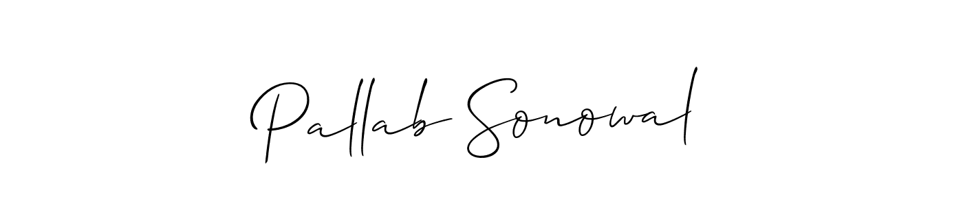 How to make Pallab Sonowal signature? Allison_Script is a professional autograph style. Create handwritten signature for Pallab Sonowal name. Pallab Sonowal signature style 2 images and pictures png