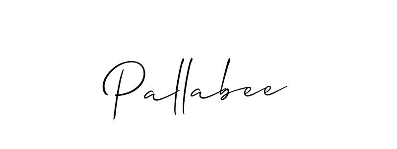 Use a signature maker to create a handwritten signature online. With this signature software, you can design (Allison_Script) your own signature for name Pallabee. Pallabee signature style 2 images and pictures png