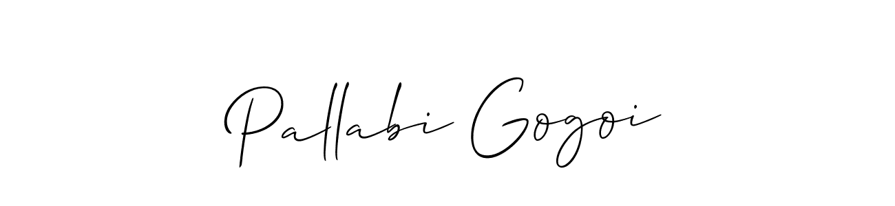 Similarly Allison_Script is the best handwritten signature design. Signature creator online .You can use it as an online autograph creator for name Pallabi Gogoi. Pallabi Gogoi signature style 2 images and pictures png