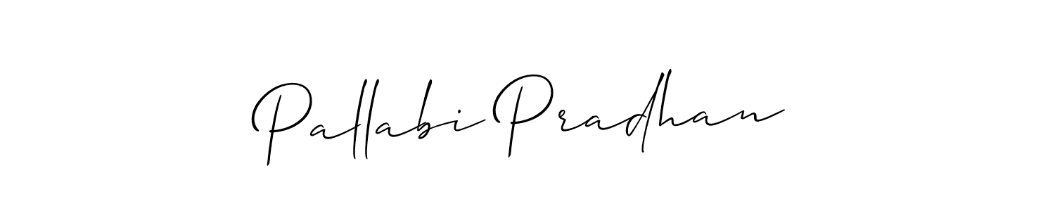 The best way (Allison_Script) to make a short signature is to pick only two or three words in your name. The name Pallabi Pradhan include a total of six letters. For converting this name. Pallabi Pradhan signature style 2 images and pictures png