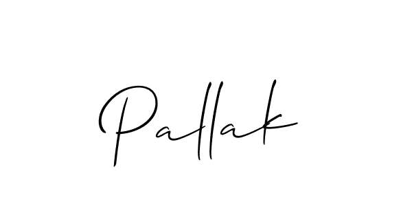 Create a beautiful signature design for name Pallak. With this signature (Allison_Script) fonts, you can make a handwritten signature for free. Pallak signature style 2 images and pictures png
