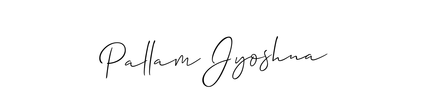 It looks lik you need a new signature style for name Pallam Jyoshna. Design unique handwritten (Allison_Script) signature with our free signature maker in just a few clicks. Pallam Jyoshna signature style 2 images and pictures png
