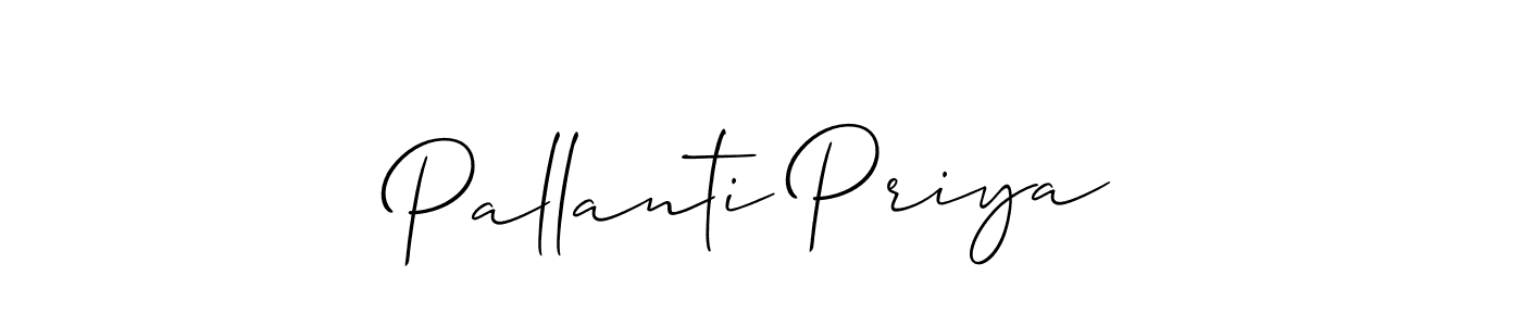 Use a signature maker to create a handwritten signature online. With this signature software, you can design (Allison_Script) your own signature for name Pallanti Priya. Pallanti Priya signature style 2 images and pictures png