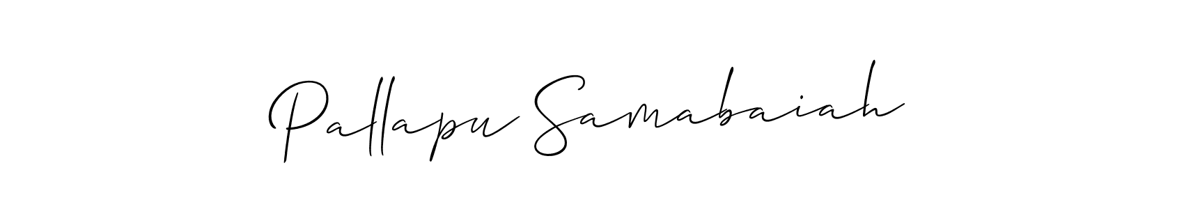 You should practise on your own different ways (Allison_Script) to write your name (Pallapu Samabaiah) in signature. don't let someone else do it for you. Pallapu Samabaiah signature style 2 images and pictures png
