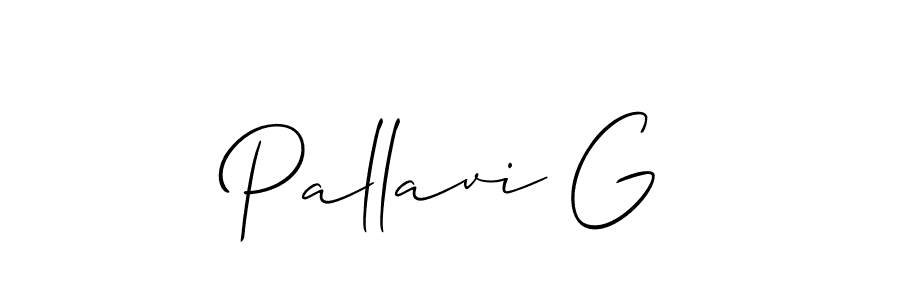 It looks lik you need a new signature style for name Pallavi G. Design unique handwritten (Allison_Script) signature with our free signature maker in just a few clicks. Pallavi G signature style 2 images and pictures png