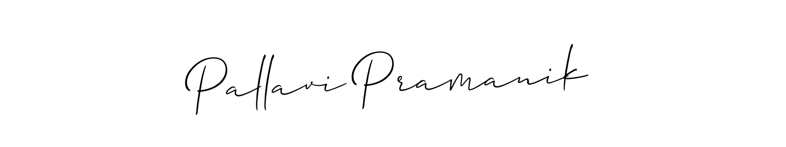 How to make Pallavi Pramanik name signature. Use Allison_Script style for creating short signs online. This is the latest handwritten sign. Pallavi Pramanik signature style 2 images and pictures png