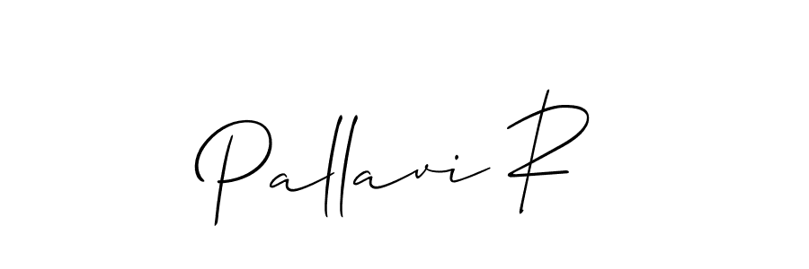 Allison_Script is a professional signature style that is perfect for those who want to add a touch of class to their signature. It is also a great choice for those who want to make their signature more unique. Get Pallavi R name to fancy signature for free. Pallavi R signature style 2 images and pictures png