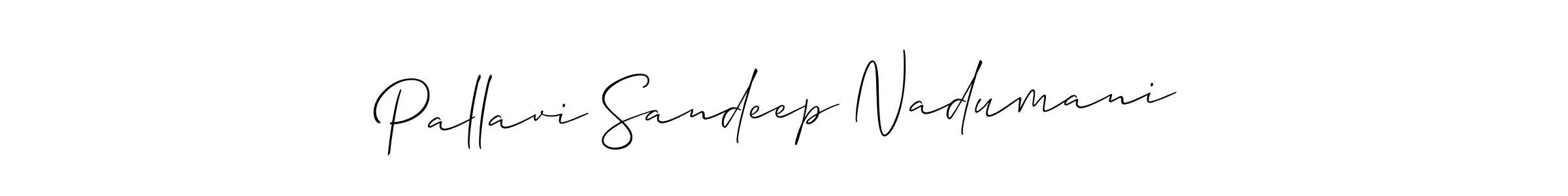 How to Draw Pallavi Sandeep Nadumani signature style? Allison_Script is a latest design signature styles for name Pallavi Sandeep Nadumani. Pallavi Sandeep Nadumani signature style 2 images and pictures png